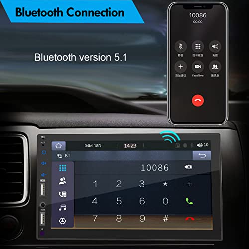 Double Din Car Stereo with Apple Carplay 7 Inch Touch Screen Radio with Bluetooth Touchscreen Auto Play Receiver with Backup Camera MP5 Audio Player Mirror Link USB AUX Head Unit System