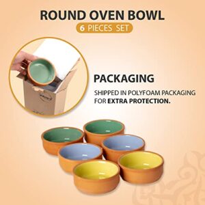 Luksyol Clay pot for cooking Handmade oven bowl tajine cooking pot Microwave & Oven Safe 100% Natural earthenware pot - Eco friendly terracotta pots for Mexican Indian Korean moroccan Dishes, (6 Pcs)