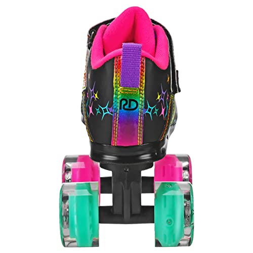 Roller Derby Sparkles Lighted Roller Skates Black/Rainbow Size 5