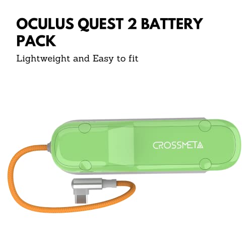 Hoolalas CROSSMETA Battery Pack for Oculus Quest 2 Accessories Extended Rechargeable VR Power Added Longer Golf Gaming Session Optimized for Original Strap Elite Strap