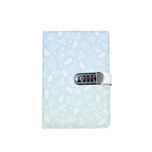 Pamayaneen PU Leather Password Lock Journal Dairy with Digital Lock for Women Girls Floral Password Notebook Locking Planner