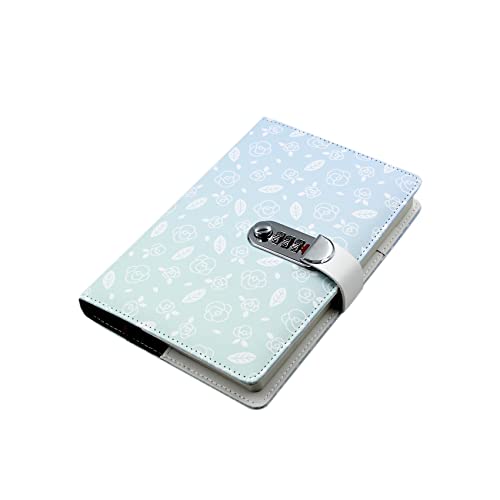 Pamayaneen PU Leather Password Lock Journal Dairy with Digital Lock for Women Girls Floral Password Notebook Locking Planner