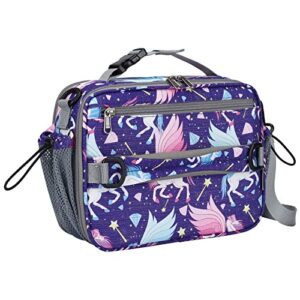 maelstrom lunch box kids,expandable kids lunch box,insulated lunch bag for kids,reusable lunch tote bag for boy/girl,9l,horse (kb02-mslb02-3)