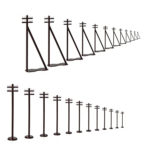 24pcs Model N Scale 1:160 Power Pole Telegraph Telephone Poles Railroad Diorama (Style B)