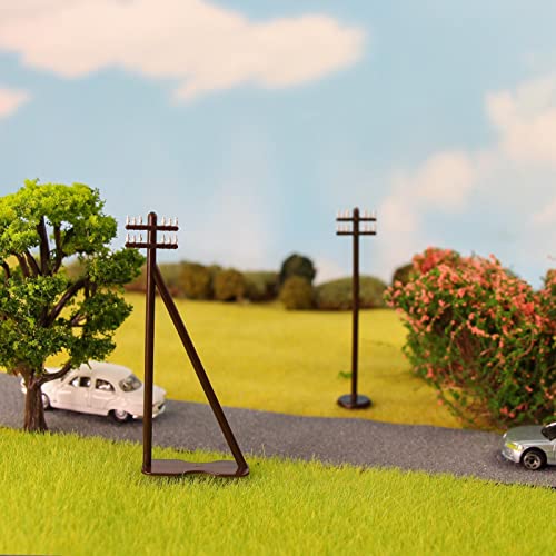 24pcs Model N Scale 1:160 Power Pole Telegraph Telephone Poles Railroad Diorama (Style B)