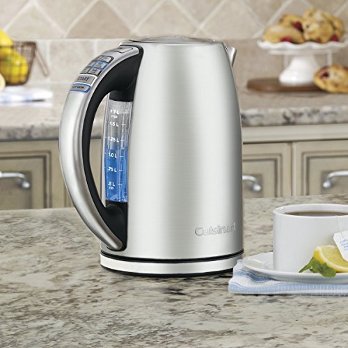 Electric Kettle by Cuisinart, 1.7-Liter Capacity, Cordless 1500-Watts for Fast Heat Up, Stay Cool Non-Slip Handle, Stainless Steel, CPK-17P1 & DBM-8 Supreme Grind Automatic Burr Mill