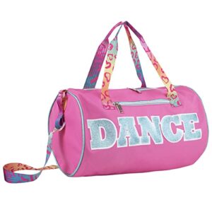 dance duffle bags for dancers, girls, teens, and student athletes, fun dance workout duffel bag for girls and boys (pink)