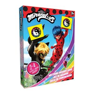 tcg toys miraculous ladybug - memory matching card game - featuring 72 full color pieces - promote and improve memory & sensory development skills. great birthday gift for boys and girls