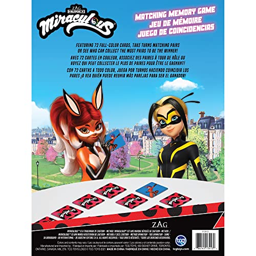 TCG Toys Miraculous Ladybug - Memory Matching Card Game - Featuring 72 Full Color Pieces - Promote and Improve Memory & Sensory Development Skills. Great Birthday Gift for Boys and Girls