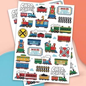 xo, Fetti Train Party Supplies Temporary Tattoos for Kids - 48 Styles | Trains Birthday, Choo Choo Party Favors, Railroad Decorations