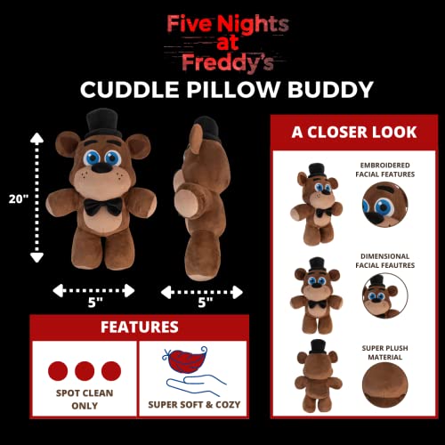 Five Nights at Freddy's Kids Bedding Super Soft Plush Cuddle Pillow Buddy, One Size, By Franco