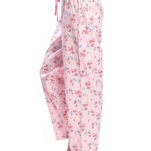 Hanes Women's 2-Pack Solid and Pattern Sleep Pajama Pant Set, Navy and Floral, Large