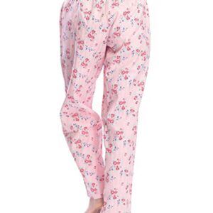 Hanes Women's 2-Pack Solid and Pattern Sleep Pajama Pant Set, Navy and Floral, Large