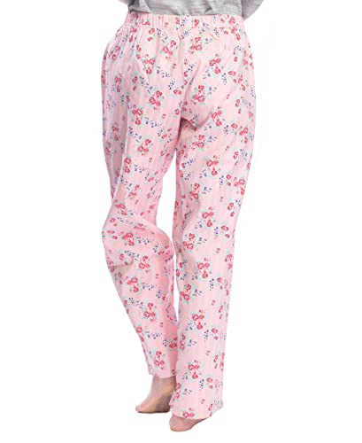 Hanes Women's 2-Pack Solid and Pattern Sleep Pajama Pant Set, Navy and Floral, Large