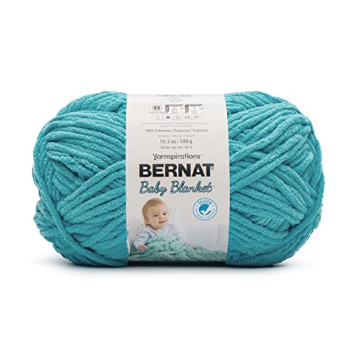 Bernat Baby Blanket BB Baby Teal Yarn - 1 Pack of 10.5oz/300g - Polyester - #6 Super Bulky - 220 Yards - Knitting/Crochet