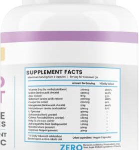 Maximize Within Thyroid Support Supplement for Women & Men - Focus, Mental Clarity & Energy with Ashwagandha Iodine Zinc Kelp Vitamin B12 L Tyrosine Selenium Copper Bladderwrack- 60 Count