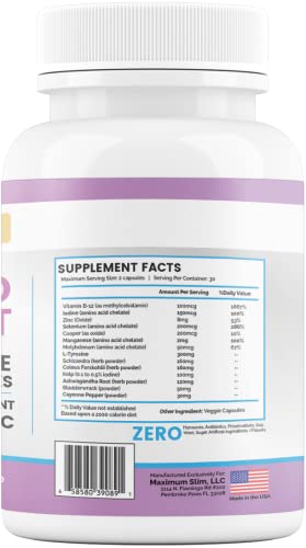 Maximize Within Thyroid Support Supplement for Women & Men - Focus, Mental Clarity & Energy with Ashwagandha Iodine Zinc Kelp Vitamin B12 L Tyrosine Selenium Copper Bladderwrack- 60 Count