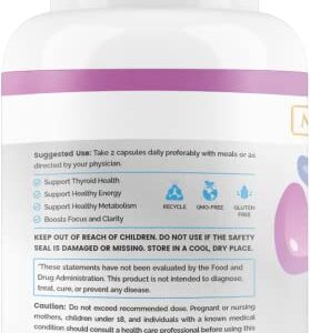 Maximize Within Thyroid Support Supplement for Women & Men - Focus, Mental Clarity & Energy with Ashwagandha Iodine Zinc Kelp Vitamin B12 L Tyrosine Selenium Copper Bladderwrack- 60 Count