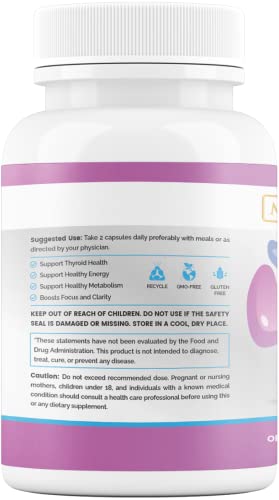 Maximize Within Thyroid Support Supplement for Women & Men - Focus, Mental Clarity & Energy with Ashwagandha Iodine Zinc Kelp Vitamin B12 L Tyrosine Selenium Copper Bladderwrack- 60 Count