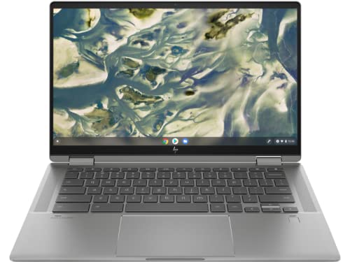 HP Chromebook x360 14C-CC0047NR 14-Inch Touchscreen 2 in 1 Laptop Intel Core i3, 8GB DDR4 RAM, 128GB SSD, Convertible Tablet, MicroSD Reader, USB C, Wifi, Bluetooth, ChromeOS, Mineral Silver (Renewed)