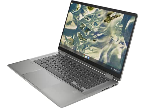 HP Chromebook x360 14C-CC0047NR 14-Inch Touchscreen 2 in 1 Laptop Intel Core i3, 8GB DDR4 RAM, 128GB SSD, Convertible Tablet, MicroSD Reader, USB C, Wifi, Bluetooth, ChromeOS, Mineral Silver (Renewed)