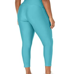 Under Armour Women's Standard HeatGear High Waisted Ankle No-Slip Leggings, (433) Glacier Blue / / White, Large