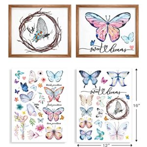 GSS Designs Butterfly Rub on Transfers for Furniture Crafts Wood Scrapbook 2 Sheets 12x16Inch Butterflies Furniture Transfers DIY Decor Transfers Dry Rub On Transfers Stickers