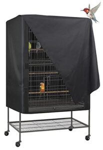 explore land bird cage cover - universal pet cage cover for night cage cover for cats, mink, totoro, parakeet, parrot and small animals 01(black, x-large)
