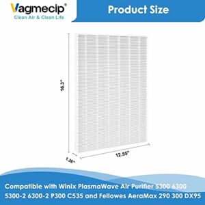 Vagmecip 115115 Size 21 Replacement Filter A Compatible with Winix C535, Winix PlasmaWave 5300, 6300, 5300-2, 6300-2, P300 Plasma wave Air Purifier, True HEPA Filter - 2 Pack