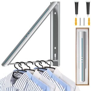 Vaselin Invisible Clothes Drying Rack, Retractable Clothes Drying Rack, Wall Mounted Clothes Drying Rack, for Laundry Room Space 13.7 x 1.85x 0.51inches