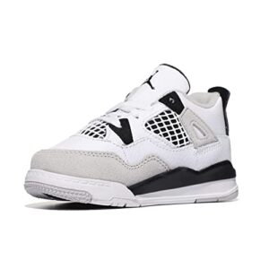 Jordan Baby Boy's Air Jordan 4 Retro (Infant/Toddler) White/Black/Neutral Grey 10 Toddler M