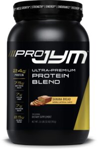 jym supplement science pro jym 2lbs banana bread protein powder | whey, milk, egg white isolates, & casein | muscle growth, recovery, for men & women (prj02bb)