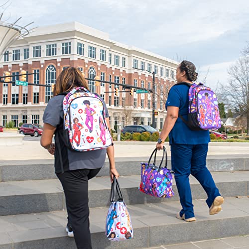 Reflections By Zana Backpack for African American Nurses, Healthcare Workers - Durable & High-Capacity Carry Laptops up to 17 Inches - Purple