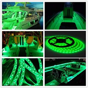 LED Boat Strip Lights, 32.8FT Marine Pontoon Led Lights, Waterproof Boat Interior Light, Under Gunnel Lights, Boat Deck Light, Night Fishing Lights, Good for Pontoon Bass Fishing Yacht Kayak (Green)