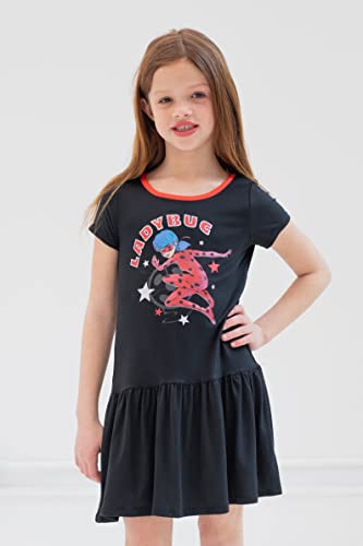 Miraculous Ladybug Big Girls 2 Pack Short Sleeve Dresses Black 10-12