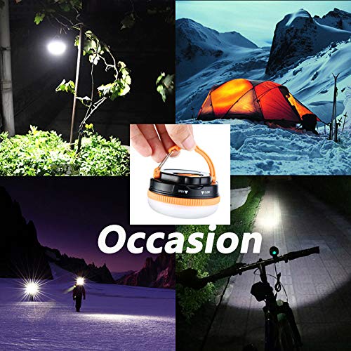 QWK Camping Lights Portable Lamp Outdoor Camping Light Lanterna Flashlight Hiking Night Lights Torch Light 5 Mode Magnet Hook Reading Lamps Tent Lamp