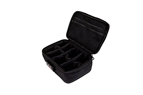 DIME BAGS Omerta Goodfella with Lock | Carbon Filter Locking Padded Pod | Activated Carbon Technology and TSA-Approved Combination Lock (10 inch, Black)