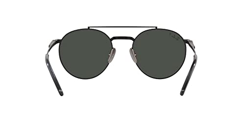 Ray-Ban RB8237 Round II Titanium Sunglasses, Black/Polarized Dark Grey, 53 mm