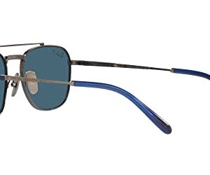 Ray-Ban RB8258 Frank II Titanium Pilot Sunglasses, Gunmetal/Polarized Blue, 54 mm