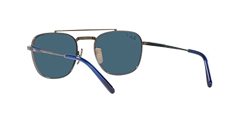 Ray-Ban RB8258 Frank II Titanium Pilot Sunglasses, Gunmetal/Polarized Blue, 54 mm