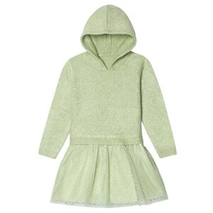 gerber baby and toddler girls sweater dress with tulle skirt, green, 18 months