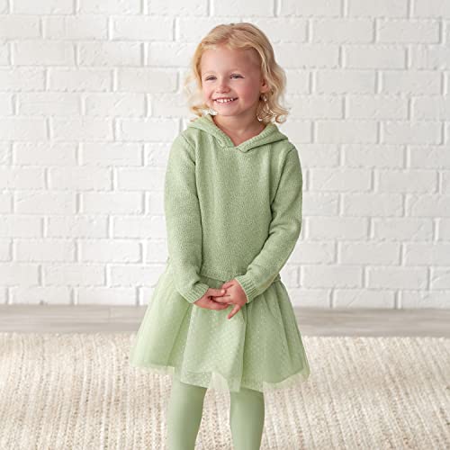 Gerber Baby and Toddler Girls Sweater Dress with Tulle Skirt, Green, 18 Months