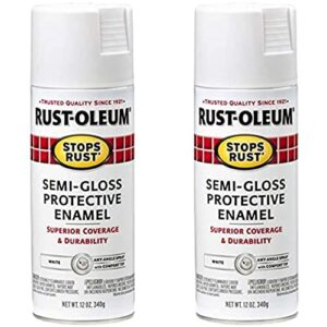 rust-oleum 7797830 stops rust spray paint, 12-ounce, semi gloss white (pack of 2)