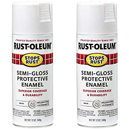 Rust-Oleum 7797830 Stops Rust Spray Paint, 12-Ounce, Semi Gloss White (Pack of 2)