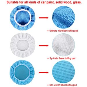 SIQUK 12 Pieces Car Polisher Pad Bonnet 5-6 Inch Polishing Bonnets Microfiber Waxer Bonnet Polishing Pad Bonnet Buffing Pad Cover Buffer Bonnets for Car Polisher