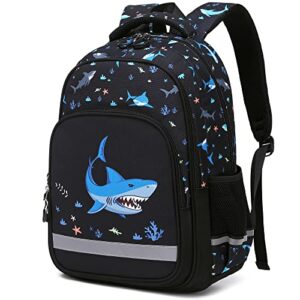 kouxunt school backpack for girls boys teens, kids elementary middle school bag bookbag (shark)