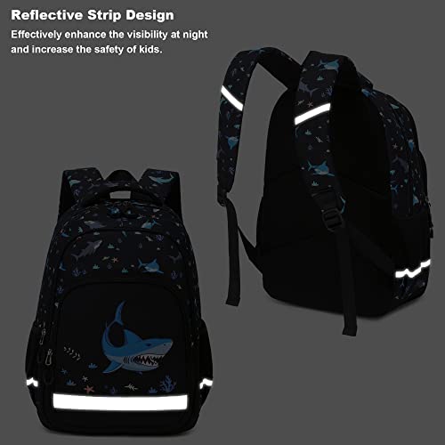 Kouxunt School Backpack for Girls Boys Teens, Kids Elementary Middle School Bag Bookbag (Shark)