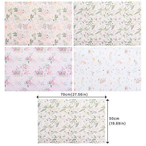 Larcenciel Gift Wrapping Paper, Birthday Wrapping Paper for Girls - Pretty Unicorn Floral Design, Gift wraps Perfect for Birthday, Mothers Day, Wedding, Baby Shower, Any Occasion, 4 Sheets 27.5x19.6in