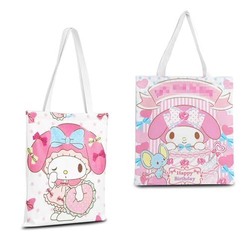 G-Ahora Cartoon Kitty Canvas Reusable Tote Bag Kawaii Kitty Portable Storage HandBags for Women Girl Student-8