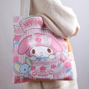 G-Ahora Cartoon Kitty Canvas Reusable Tote Bag Kawaii Kitty Portable Storage HandBags for Women Girl Student-8